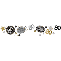 Sparkling Celebration 80th Birthday Confetti Front_Flat