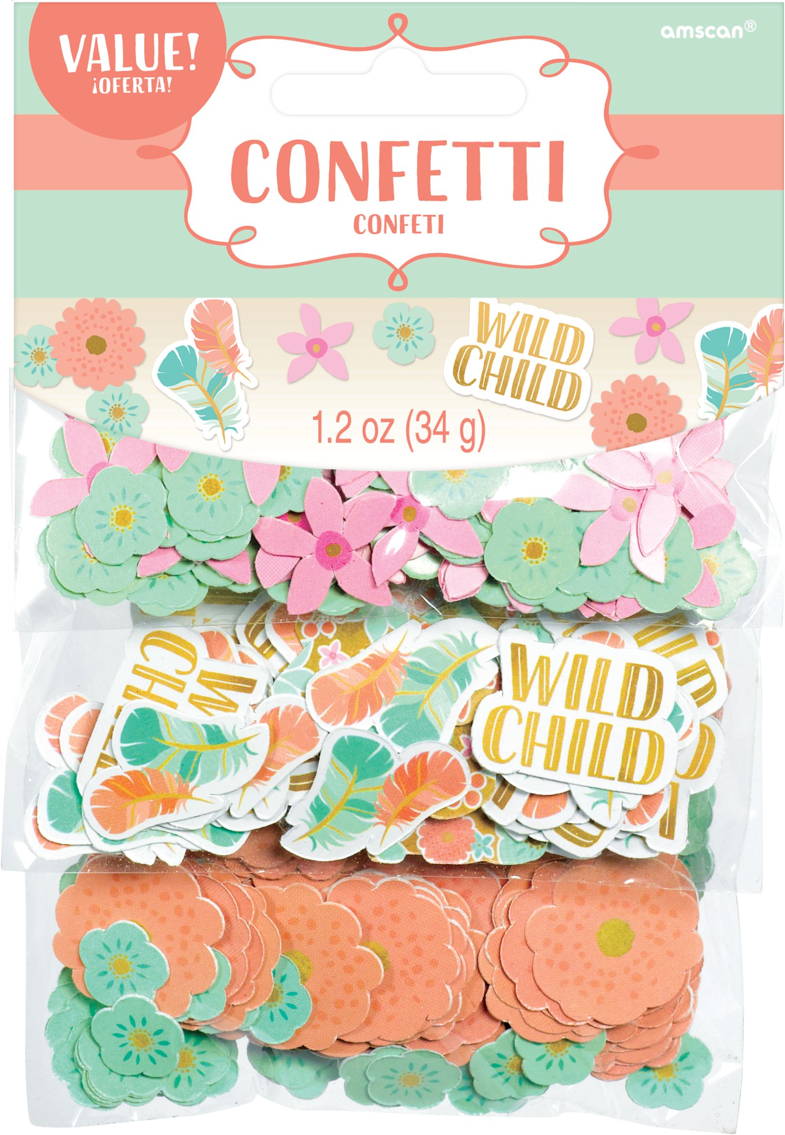 Boho Girl Birthday Party Confetti Front_Flat
