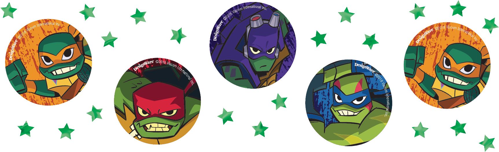 Teenage Mutant Ninja Turtles Stars & Swirls Confetti Table Scatter Decoration, Purple/Green, 1.2-oz, for Birthday Party Front_Flat
