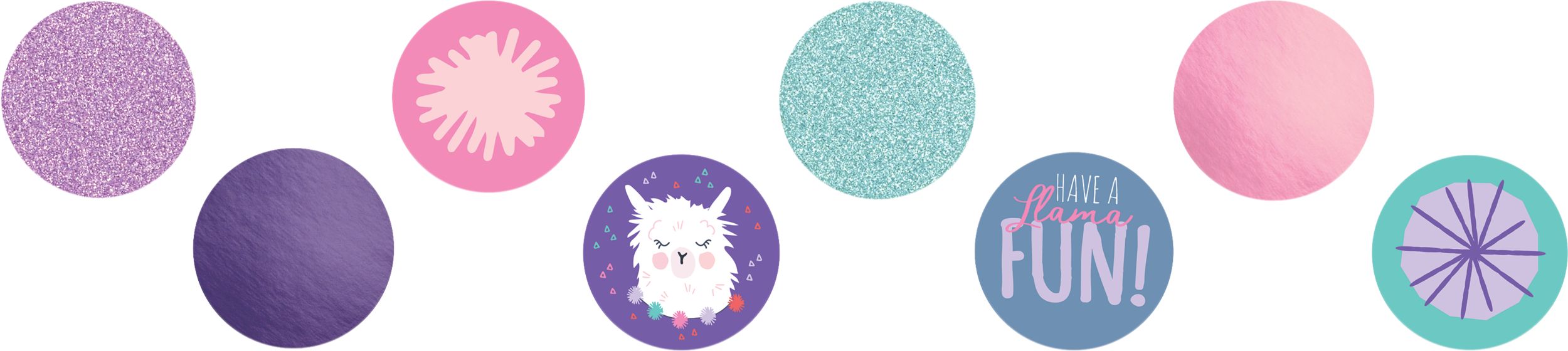 Giant Llama Fun Birthday Party Confetti, 48-pc Front_Flat