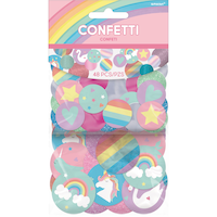 Magical Rainbow Unicorn Birthday Party Giant Confetti, 48-pc Front_Flat