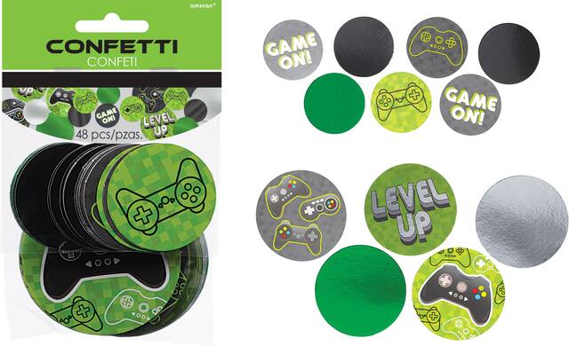 Giant Level Up Birthday Party Video Game Confetti, 48-pc Composite_or_Mixed