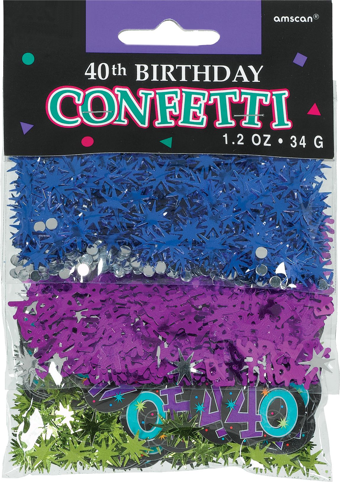 The Party Continues 40th Birthday Confetti Front_Flat
