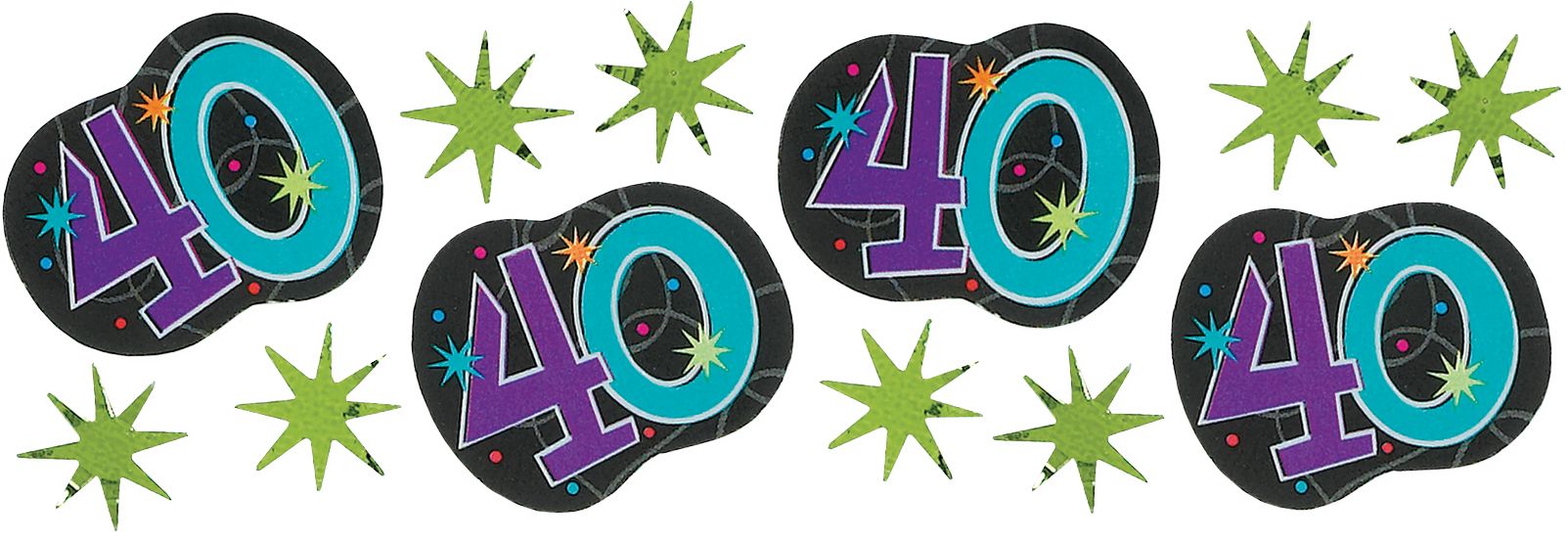 The Party Continues 40th Birthday Confetti Front_Flat