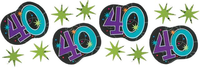 The Party Continues 40th Birthday Confetti Front_Flat