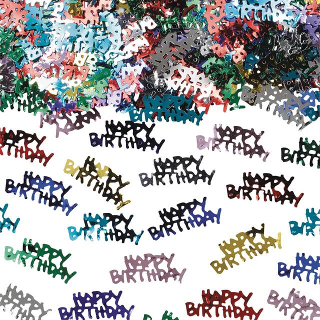 Confettis Joyeux anniversaire, métalliques Composite_or_Mixed