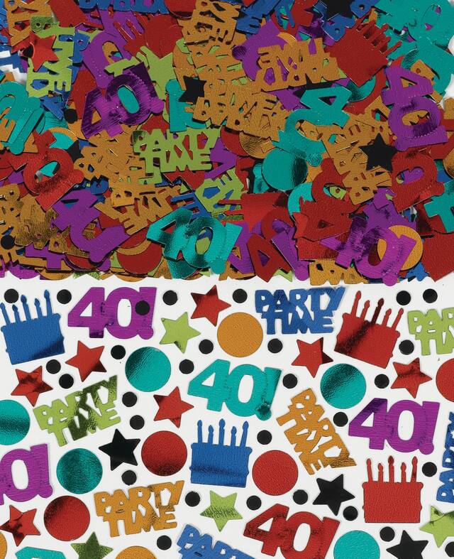 Dot & Stripe 40th Confetti, 2.5-oz Front_Flat