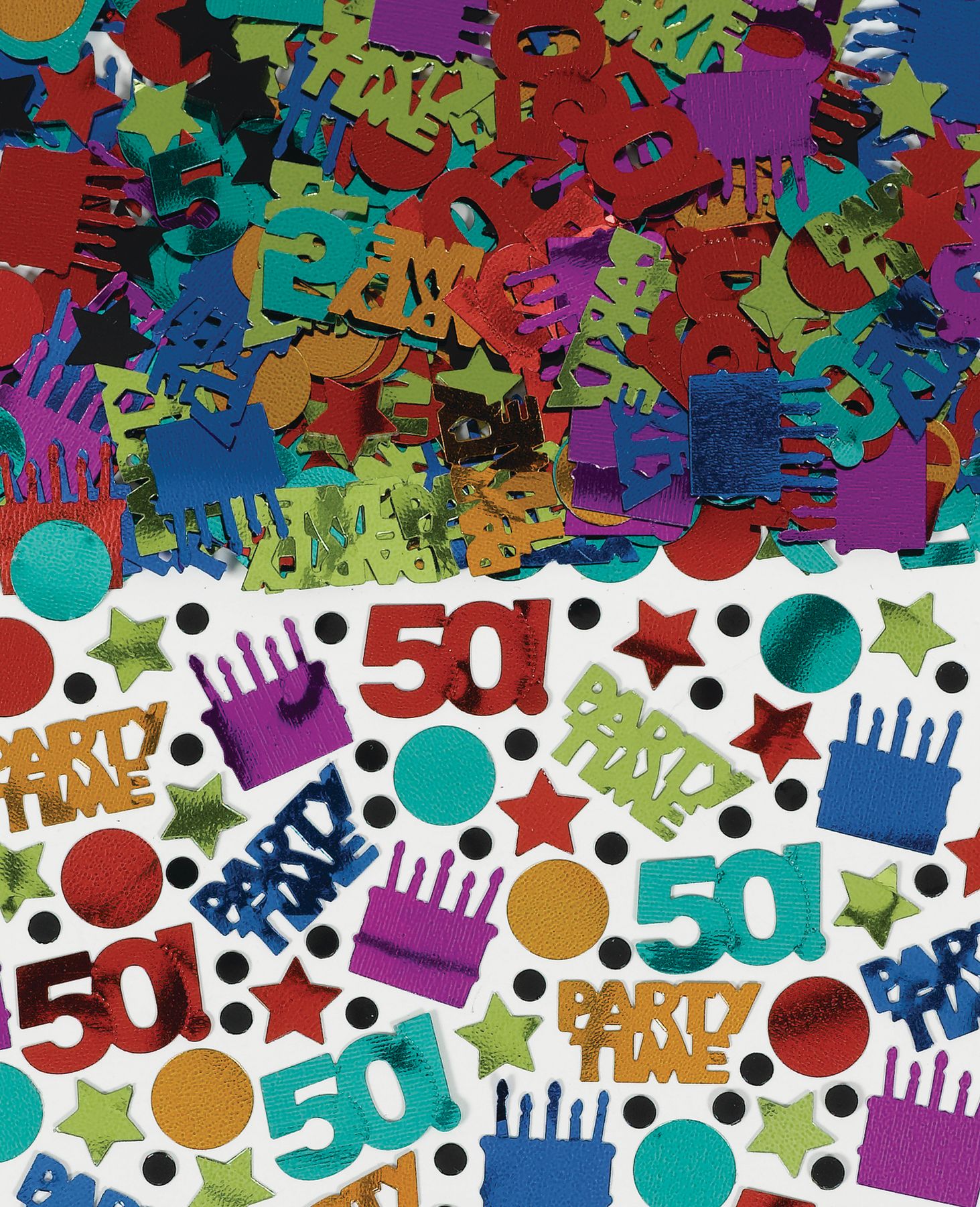 Dot & Stripe 50th Confetti, 2.5-oz Front_Flat