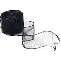 Wired Ribbon, Black, 10-yds Front_Angled_Right