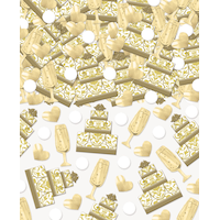Gold Cake Champagne Wedding Confetti Front_Flat