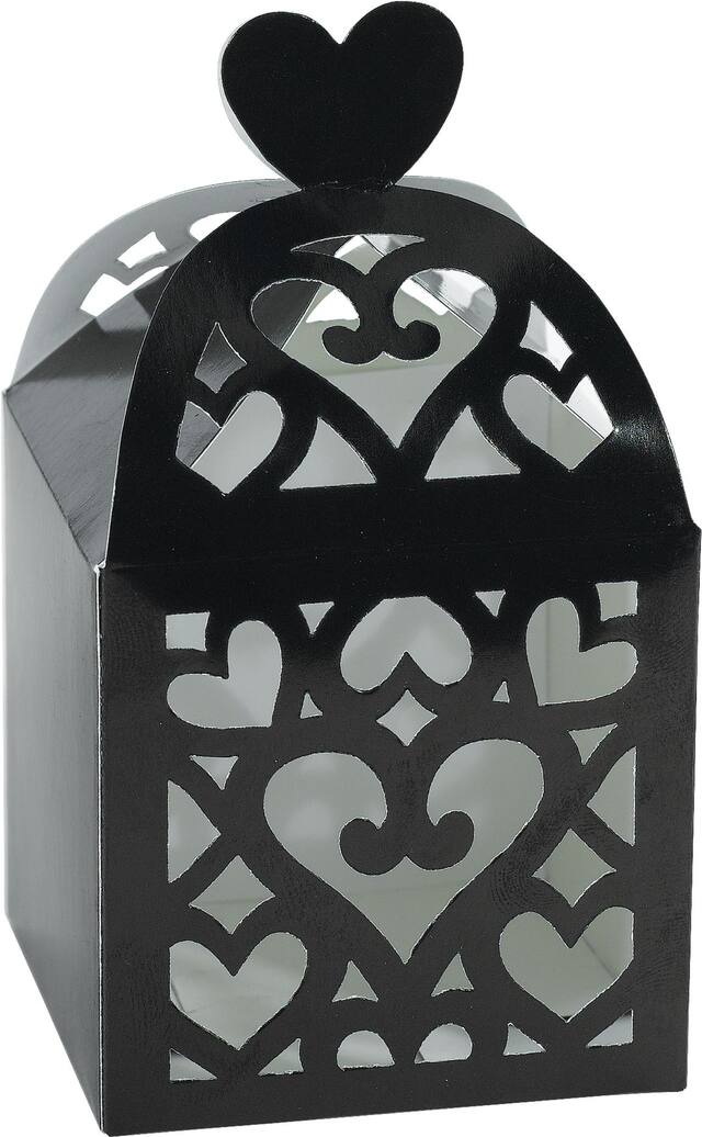 Black Lantern Favour Boxes, 50-pk Front_Three_Fourths_Angled_Left