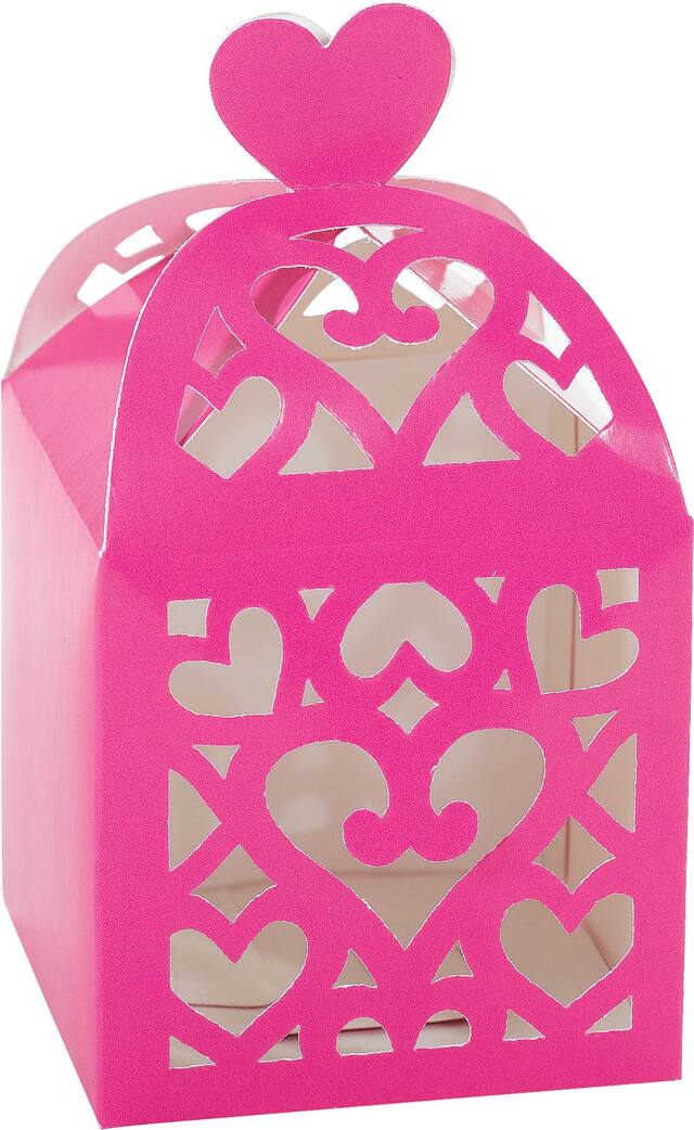 Bright Pink Lantern Favour Boxes, 50-pk Front_Angled_Right