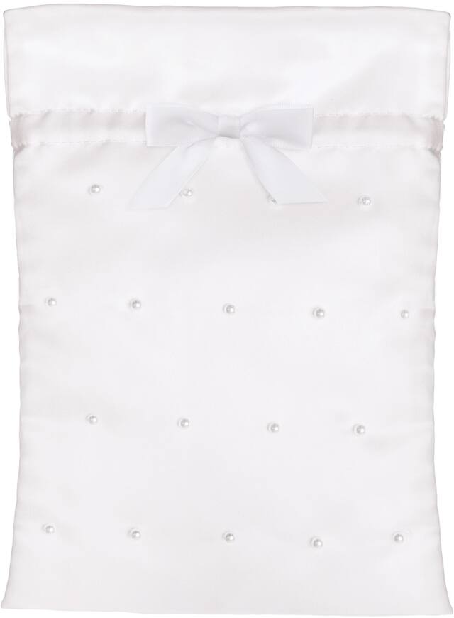 White Pearl Wedding Money Bag Overhead_Flat