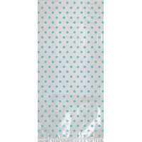 Rectangle Cello Party Treat Bags, Blue, Polka Dot, 10.25-in, 12-pk, for Gender Reveal/Baby Shower