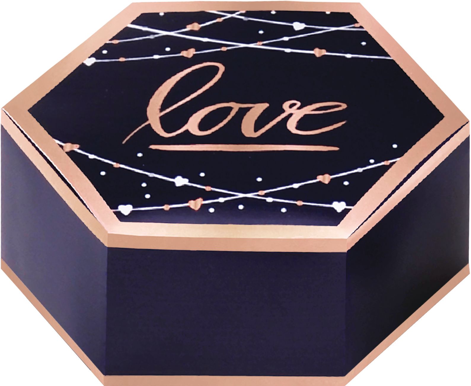 Boîtes-cadeaux d'invités amour bleu marine, paq. 8 Front_Elevated
