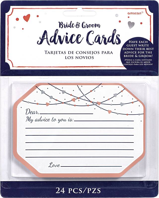 Cartes-conseils pour les mariés, bleu marine, paq. 24 Front_Flat