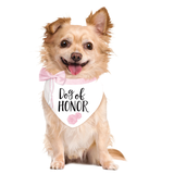 Bandana Dog of Honour, blanc/rose, taille unique, accessoire à porter pour mariages Front_Flat