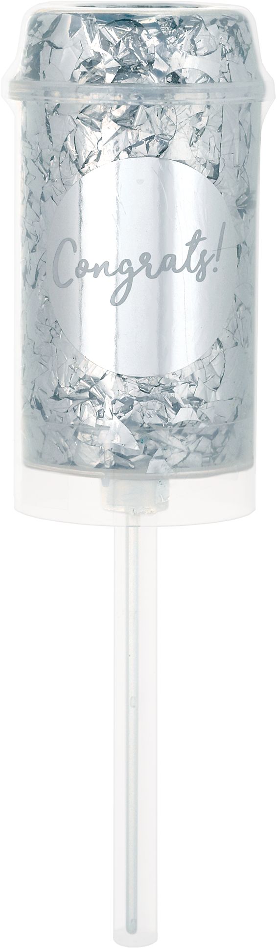 Lance-confettis Congrats Love, argentés, paq. 2 Front_Flat