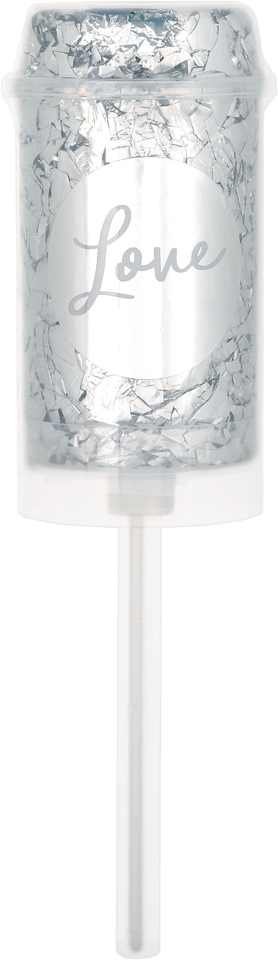 Lance-confettis Congrats Love, argentés, paq. 2 Front_Flat