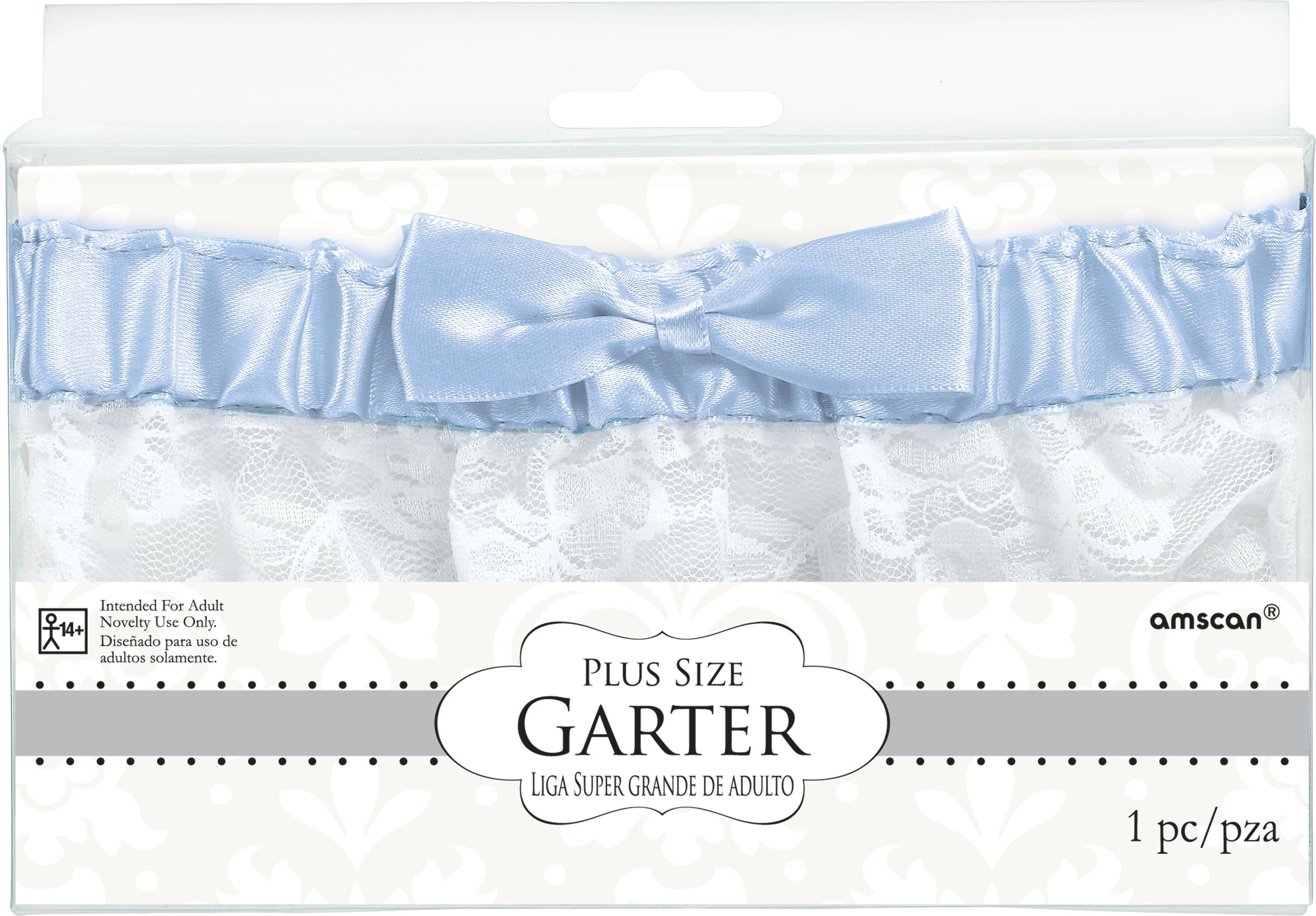 Wedding Garter, Plus Size Front_Flat