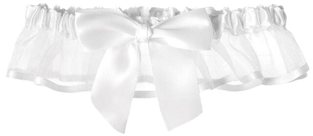 White Wedding Garter Set, 2-pk Overhead_Flat