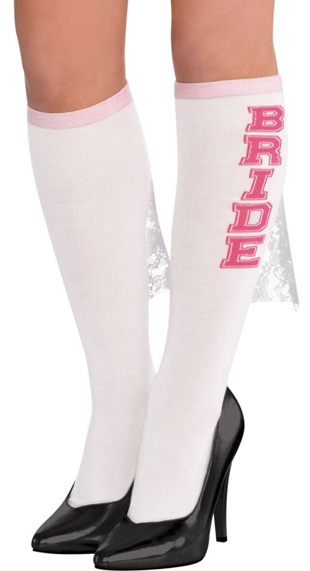 Classy Bride Knee High Socks Front_Angled_Left