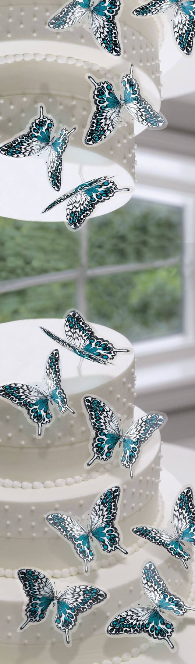 Bâtonnets avec papillons en acétate, paq. 18 Composite_or_Mixed