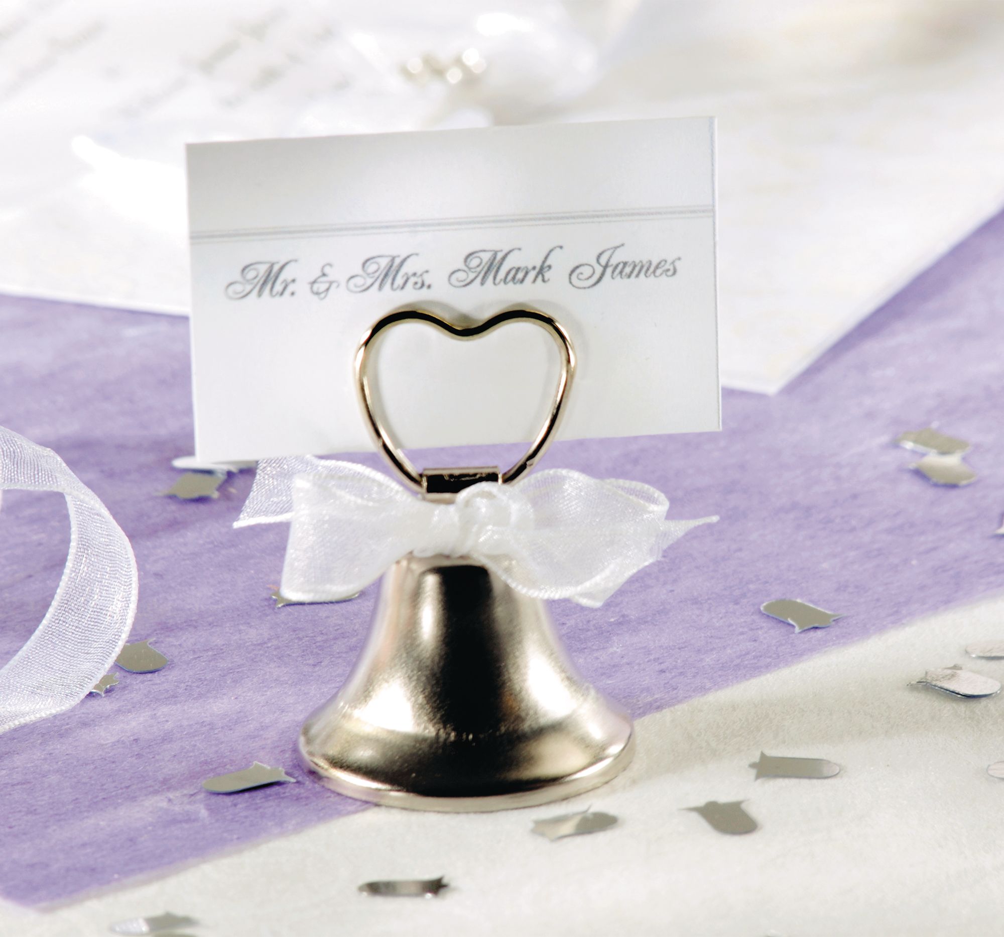 Silver Bell Place Card Holders Front_Flat