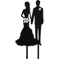 Décoration de gâteau silhouette de mariés Front_Flat