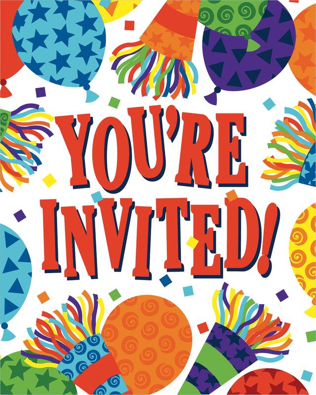 Birthday Invitation Postcard Horn Val Front_Flat