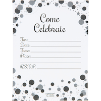Sparkling Celebration 60th Birthday Invitations, 8-pk Front_Flat