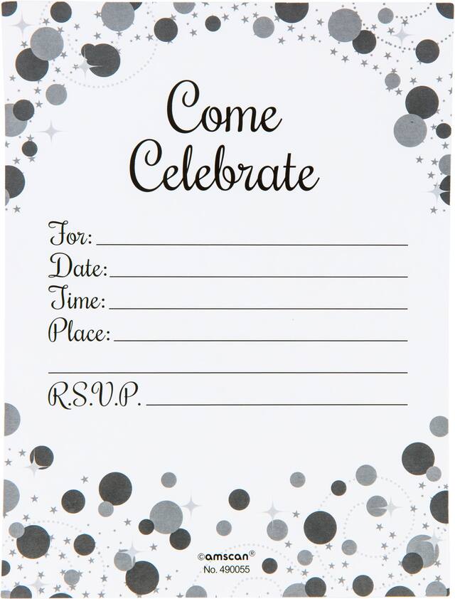 Sparkling Celebration 60th Birthday Invitations, 8-pk Front_Flat