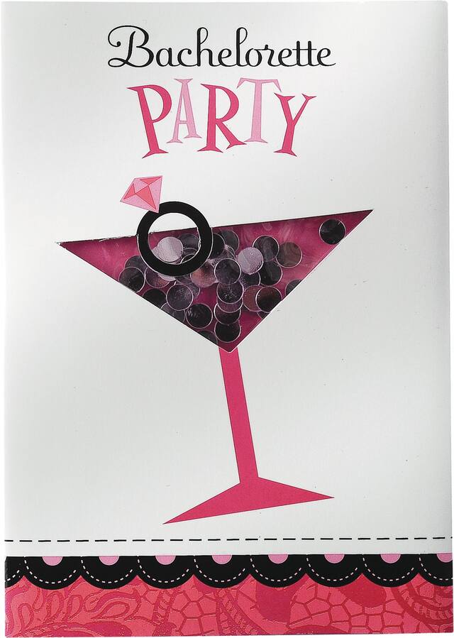 Invitations pour enterrement de vie de jeune fille, paq. 8 Front_Flat