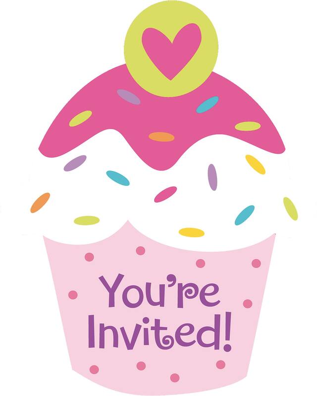 Cupcake Party Postcard Invitation Front_Flat