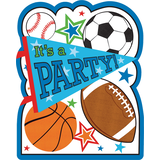 Carte d'invitation d'anniversaire de sport Front_Flat