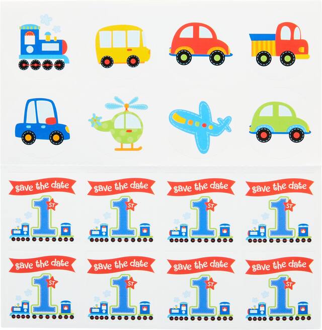 All Aboard 1st Birthday Invitations, 8-pk Front_Flat