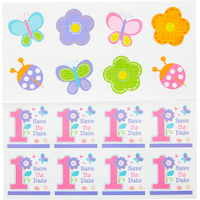 Sweet Girl 1st Birthday Invitations, 8-pk Front_Flat