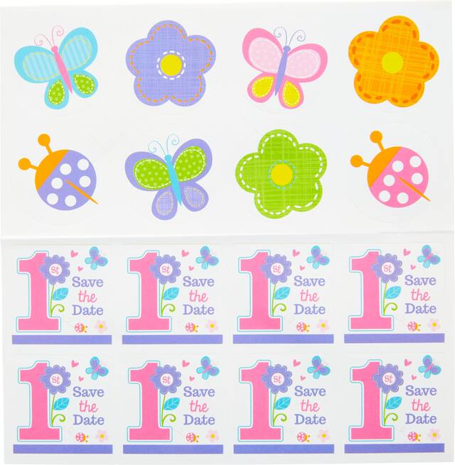 Invitations Premier anniversaire, petite fille, paq. 8 Front_Flat