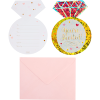 Invitations de fête prénuptiale, bague en diamant, prismatique, paq. 8 Composite_or_Mixed