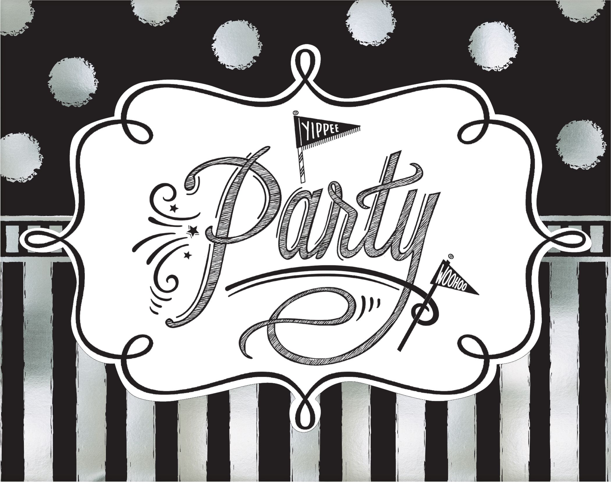 Chalkboard Dots Birthday Invitations, 8-pk Back_Flat