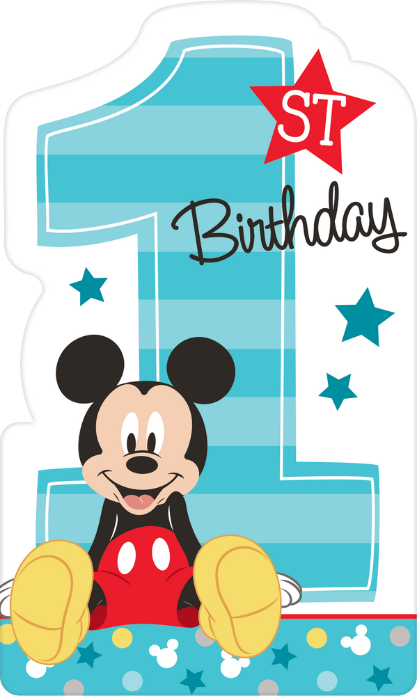 Disney Mickey Mouse 1st Birthday Party Invitations 8 Pk Canadian Tire