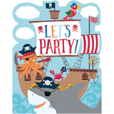 Pirate Shark Birthday Party Invitations, 8-pk Front_Flat