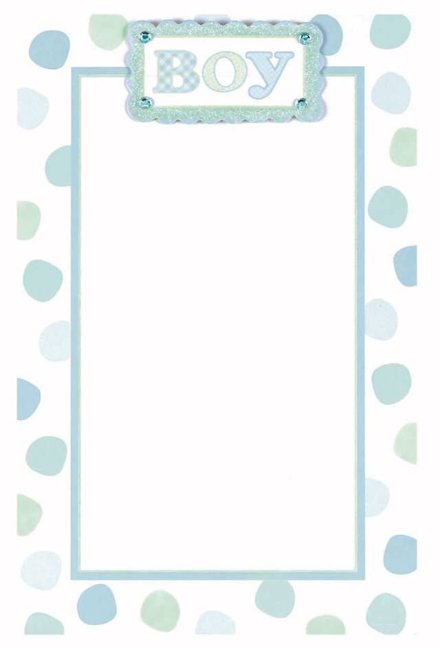 Printable Baby Blue Dot Invitations, 12-pk Front_Flat