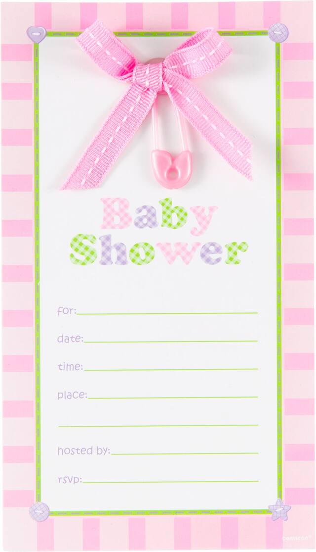 Invitation à épingle de sûreté, rose Front_Flat