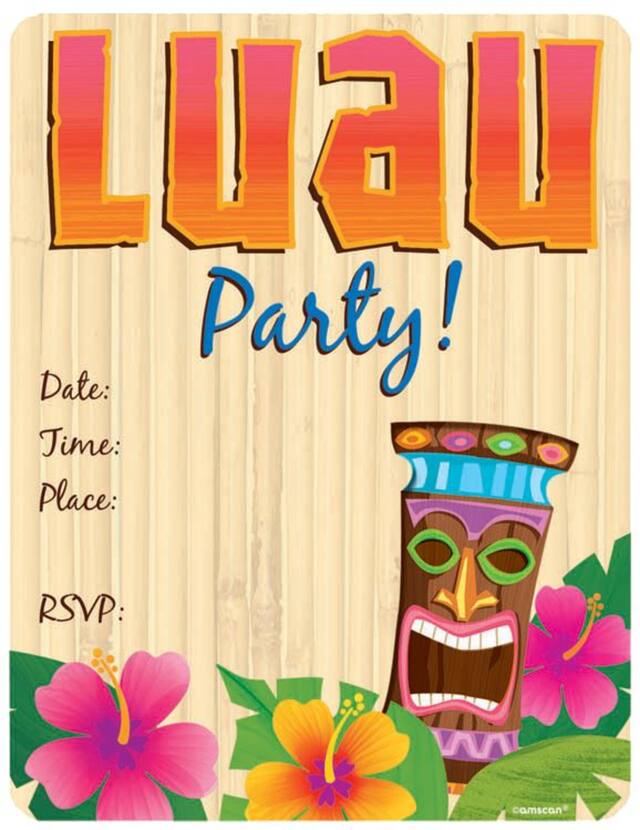 Luau Fun Invitations, 50-pk Front_Flat