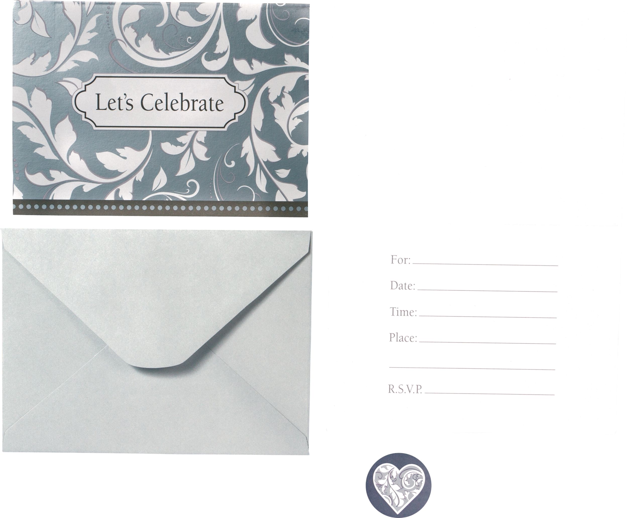 Silver Invitations, 8-pk Composite_or_Mixed