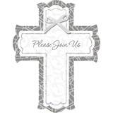 Stained Glass Religious Invitations, White, 8-pk Front_Flat
