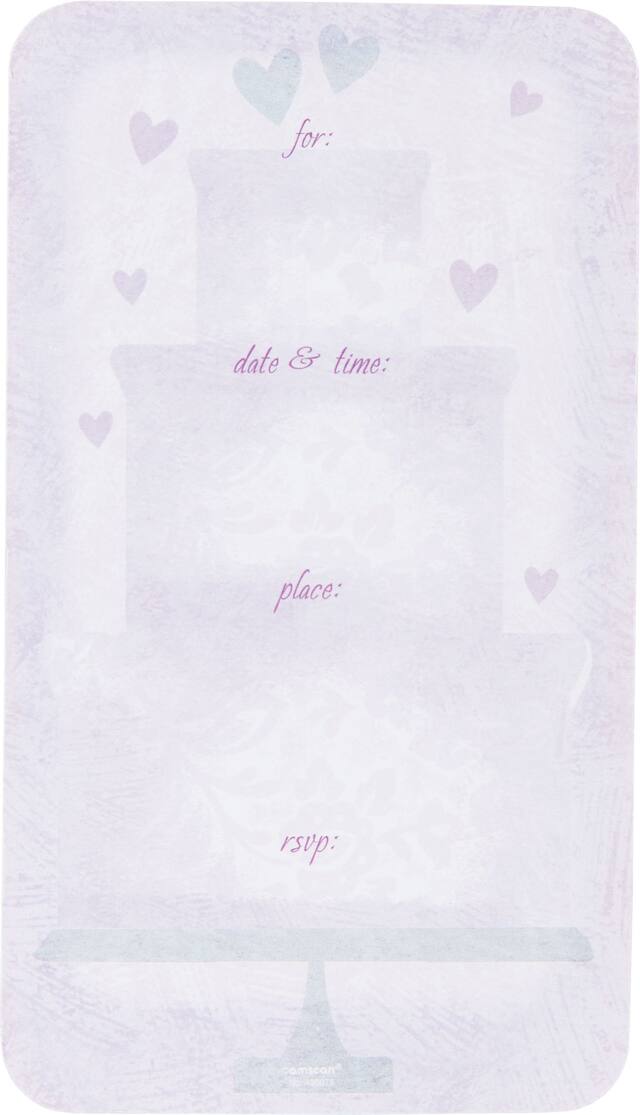 Novelty Wedding Cake Invitations, 12-pk Front_Flat