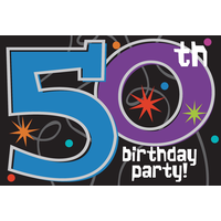 The Party Continues 50th Birthday Invitations, 8-pk Front_Flat