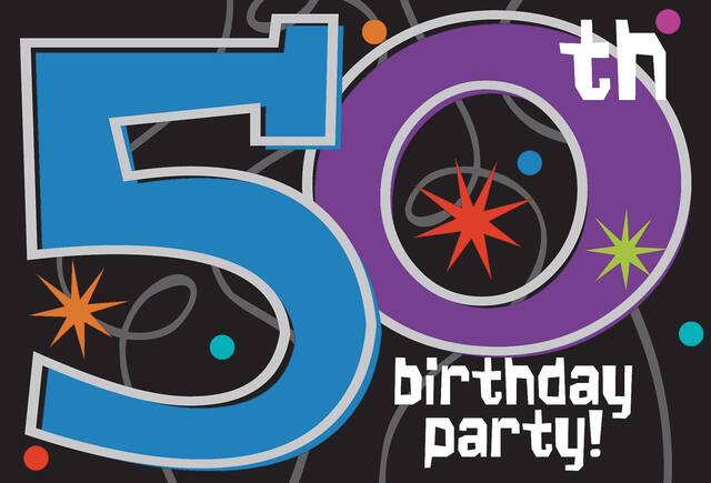 The Party Continues 50th Birthday Invitations, 8-pk Front_Flat